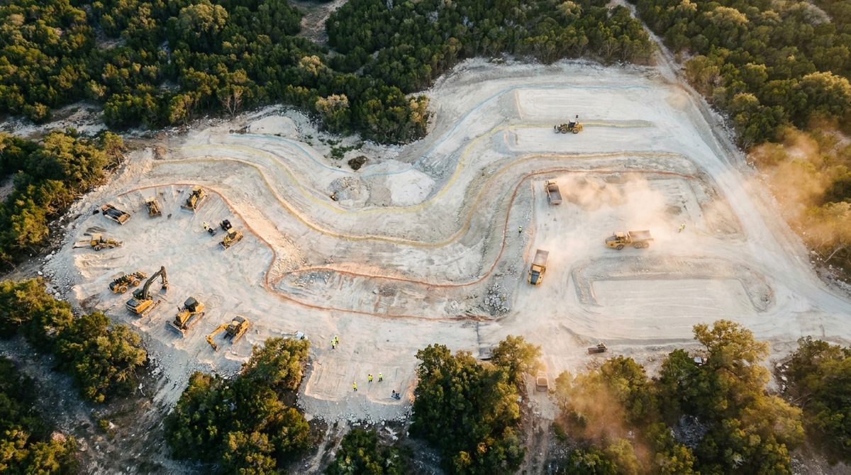 DroneDeploy RTK Orthomosaic Pre-clearing Austin infill lot Heritage tree CRZ overlaid Measurement tools and coordinates visible