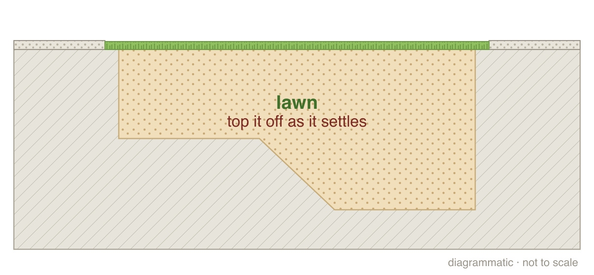 Step 4: Lawn or xeriscape (section drawing)